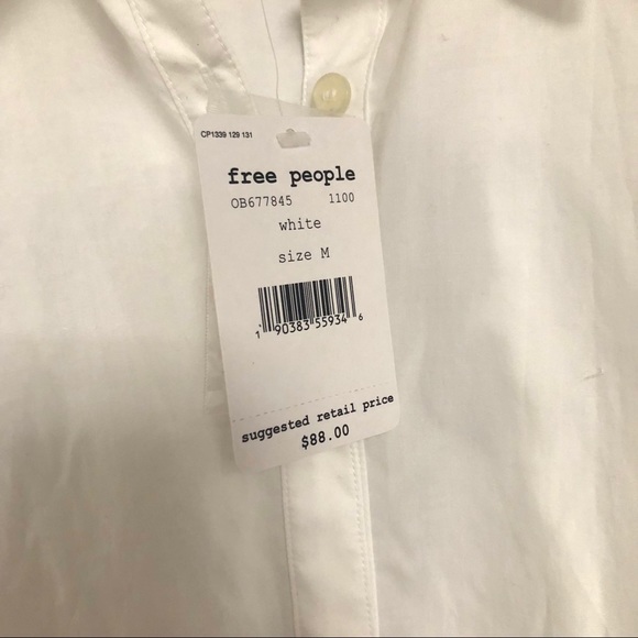 FREE PEOPLE brown eyed girl button down white top - Picture 7 of 8